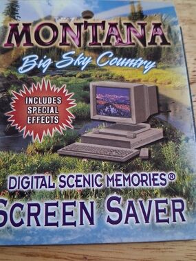 Vintage PC Screen Saver 3.5" Diskette MT Big Sky Pictures Retro Souvenier Pics